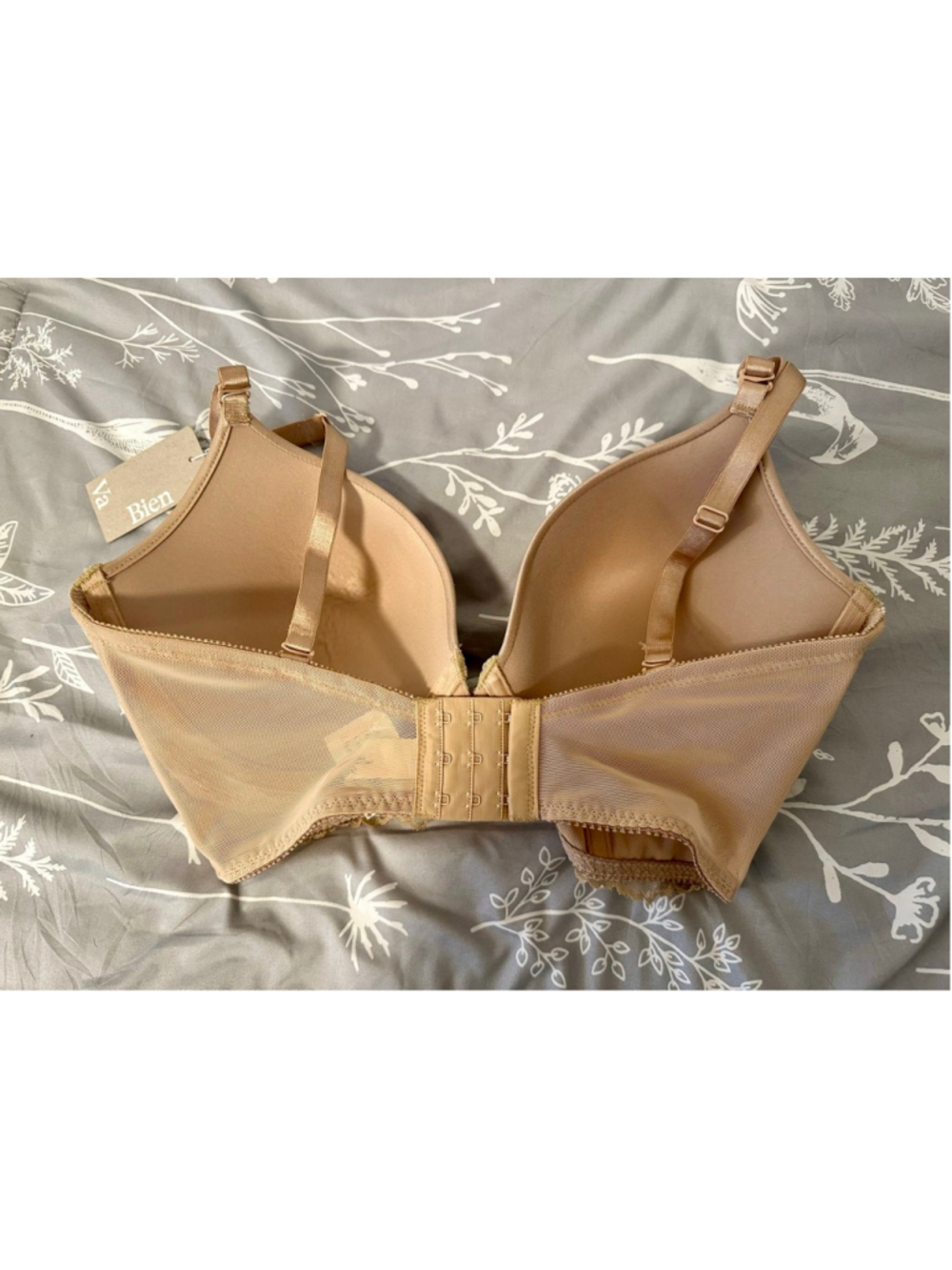 NWT Women's Va Bien-884 Plunge Basque Underwire Bra 36D Beige - Picture 7 of 11